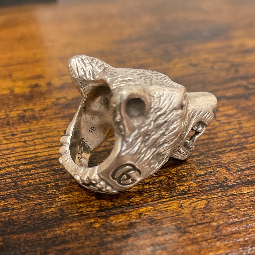 Gucci Anger Forest Wolf Head Ring - image 3